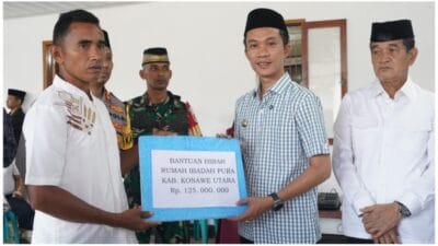 Safari Ramadan di Kecamatan Landawe, Pemda Konut Serahkan  Bantuan Untuk Rumah Ibadah  Pura dan Pengaben Masal Umat Hindu