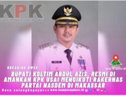 Bupati Koltim Abdul Azis. Resmi di Amankan KPK Usai Mengikuti Rakernas Partai Nasdem di Makassar