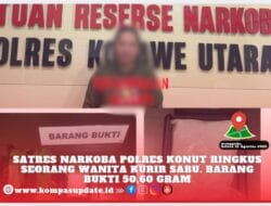 Satres Narkoba Polres Konut Ringkus Seorang Wanita Kurir Sabu. Barang Bukti 50,60 Gram