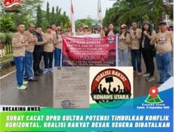 Surat Cacat DPRD Sultra Potensi Timbulkan Konflik Horizontal. Koalisi Rakyat Desak Segera Dibatalkan