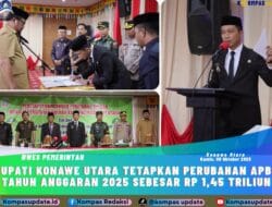 Bupati Konawe Utara Tetapkan Perubahan APBD Tahun Anggaran 2025 Sebesar Rp 1,45 Triliun