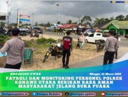 Patroli dan Monitoring Personel Polres Konawe Utara Berikan Rasa Aman Masyarakat Jelang Buka Puasa