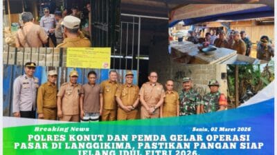 Polres Konut dan Pemda Gelar Operasi Pasar di Langgikima, Pastikan Pangan Siap Jelang Idul Fitri 2026.