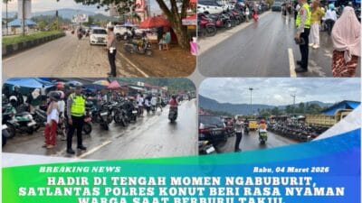Hadir di Tengah Momen Ngabuburit, Satlantas Polres Konut Beri Rasa Nyaman Warga Saat Berburu Takjil