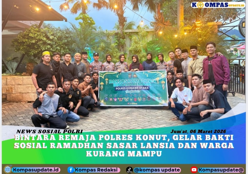 Bintara Remaja Polres Konut. Gelar Bakti sosial Ramadhan, Sasar Lansia dan Warga Kurang Mampu