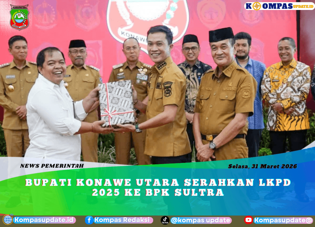 Bupati Konawe Utara Serahkan LKPD 2025 ke BPK Sultra