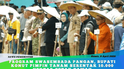 Program Swasembada Pangan, Bupati Konut Pimpin Tanam Serentak 10.000 Hektar Cetak Sawah