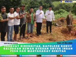 Perkuat Sinergitas, Kapolres Konut Salurkan Hewan Kurban Untuk Insan Pers dan Masyarakat Sekitar