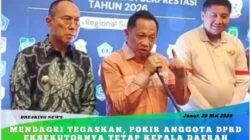 Mendagri Tegaskan. Pokir Anggota DPRD, Eksekutornya Tetap Kepala Daerah