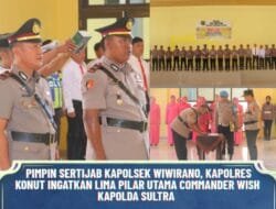 Pimpin Sertijab Kapolsek Wiwirano, Kapolres Konut Ingatkan Lima Pilar Utama Commander Wish Kapolda Sultra